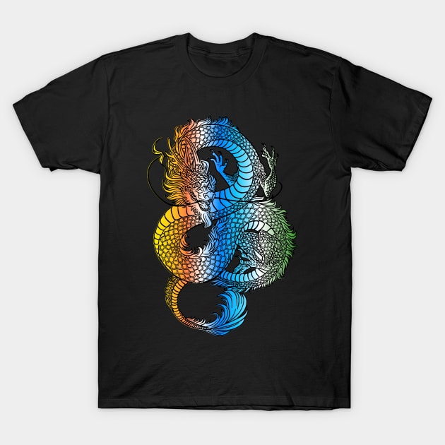 Japanese Dragon Vintage Demon Retro 102 T-Shirt by dvongart